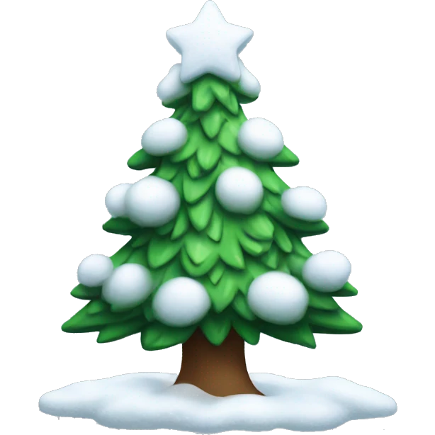 Christmas tree with snow emoji