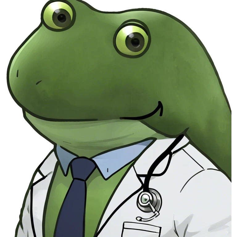 bufo wearing a doctor suit emoji