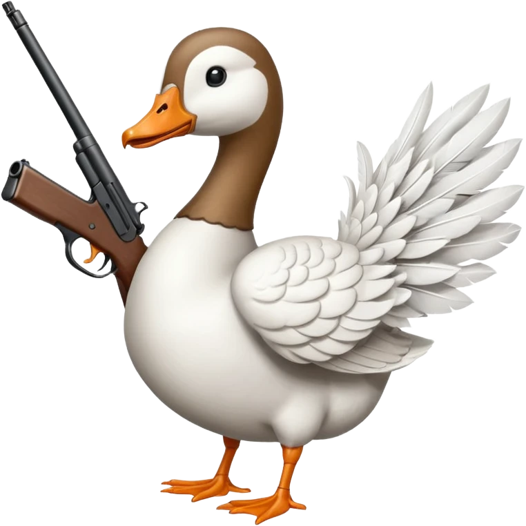 Goose with gun emoji