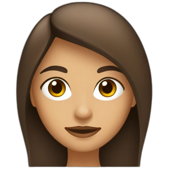 chica de ojos marrones y pelo largo castaño oscuro emoji