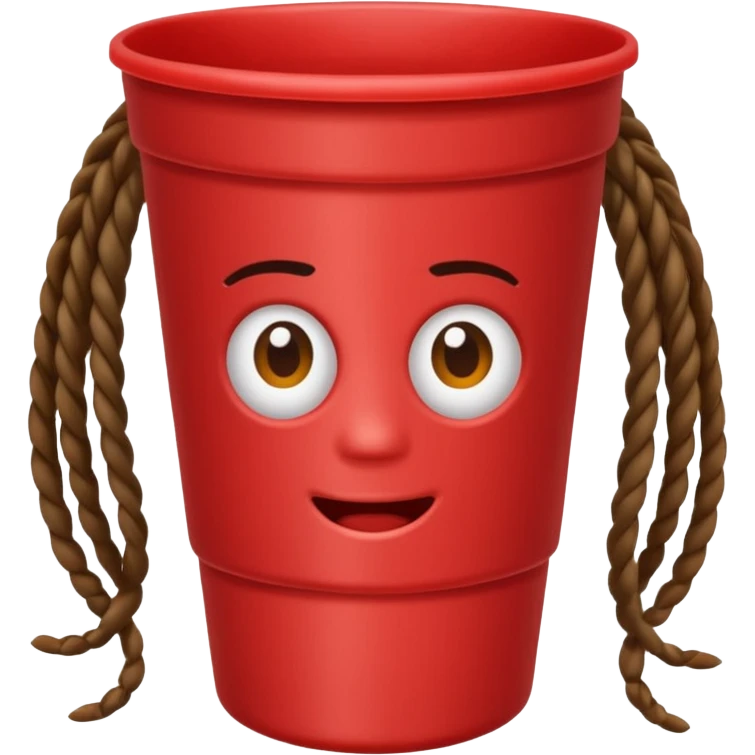 Red plastic cup with dreads emoji