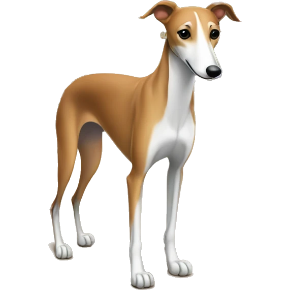 A red fawn greyhound grocery shopping  emoji