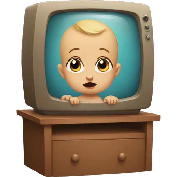 Baby watching TV emoji
