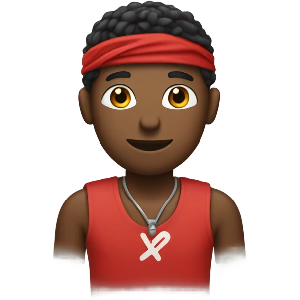 Black male with red bandana tied around his head using his hands to signify the word “okay” emoji