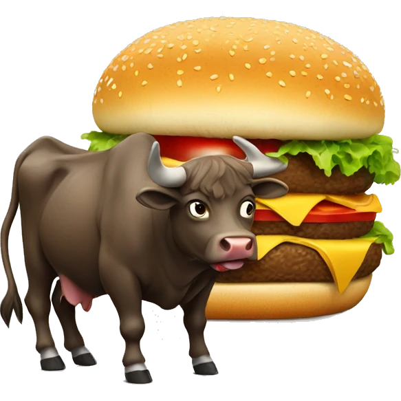 Bull and hamburger  emoji