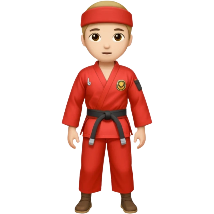 🥋 emojiyi kıyafeti ve kuşağı kırmızi renk yap emoji