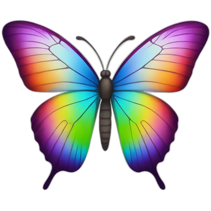 butterfly coloured rainbow emoji