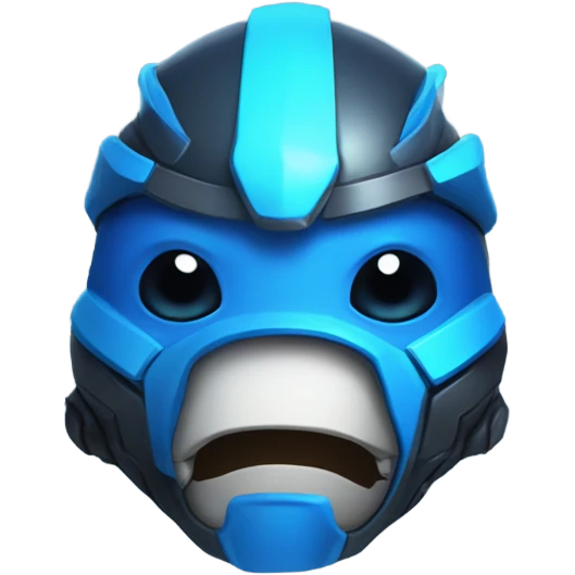 Blue Protogen with tinted visor smiling  emoji