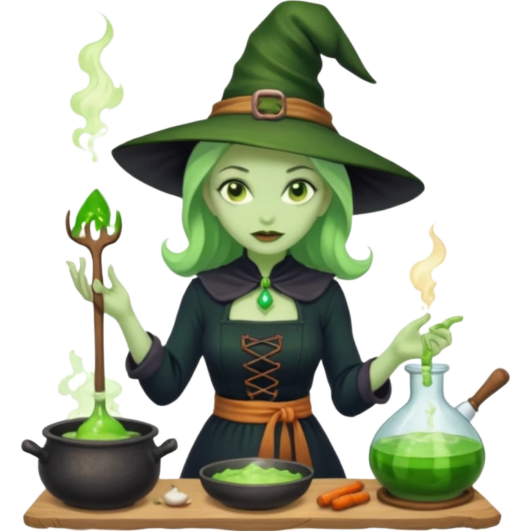 green witch cooking potion emoji