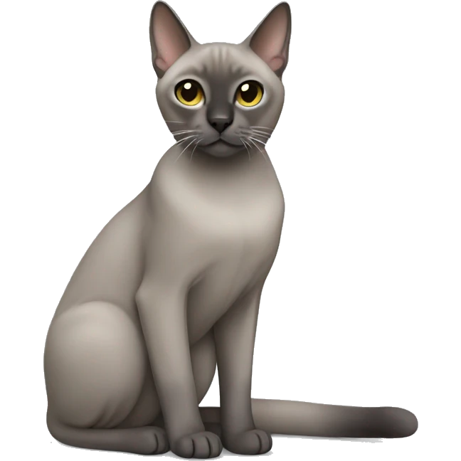 Grey tonkinese cat emoji