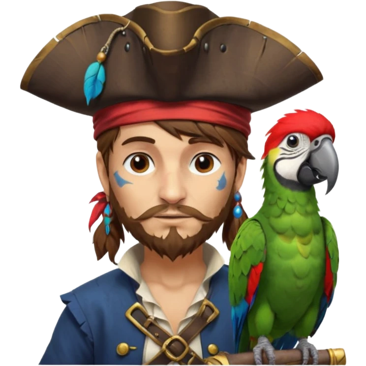 pirate and parrot emoji