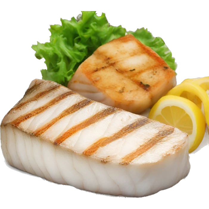 white fish steak with the silver skin emoji