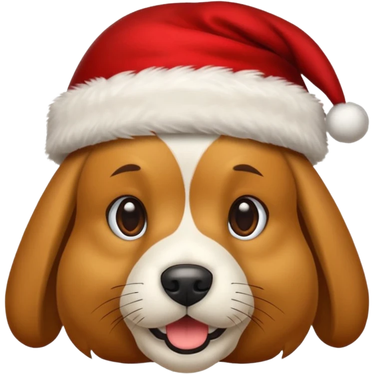 Perro con gorro de navidad  emoji