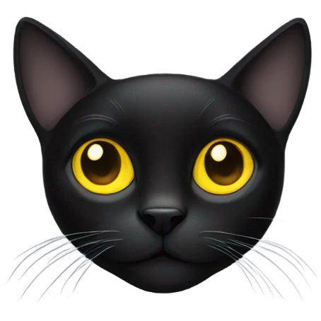 Black cat with yellow eyes emoji