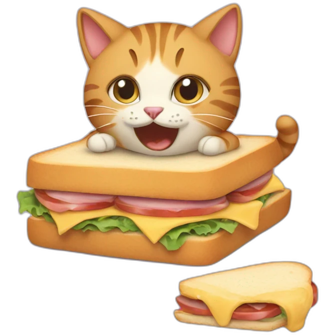 cat eating sandwich emoji