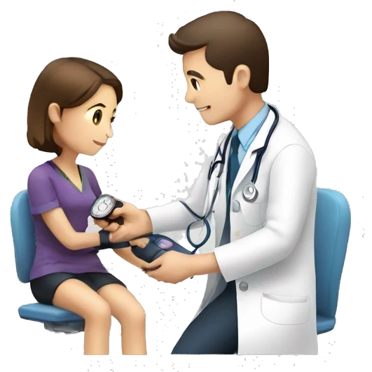 doctor measuring patient's blood pressure emoji