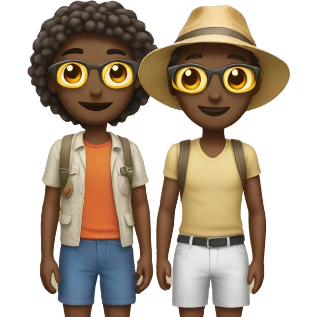 Two close friends on vacation emoji. emoji