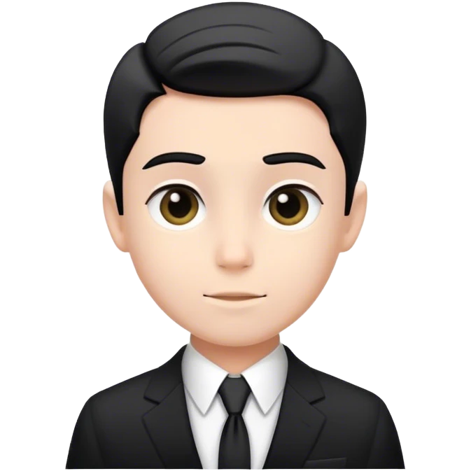 monochrome boy in formal suit emoji