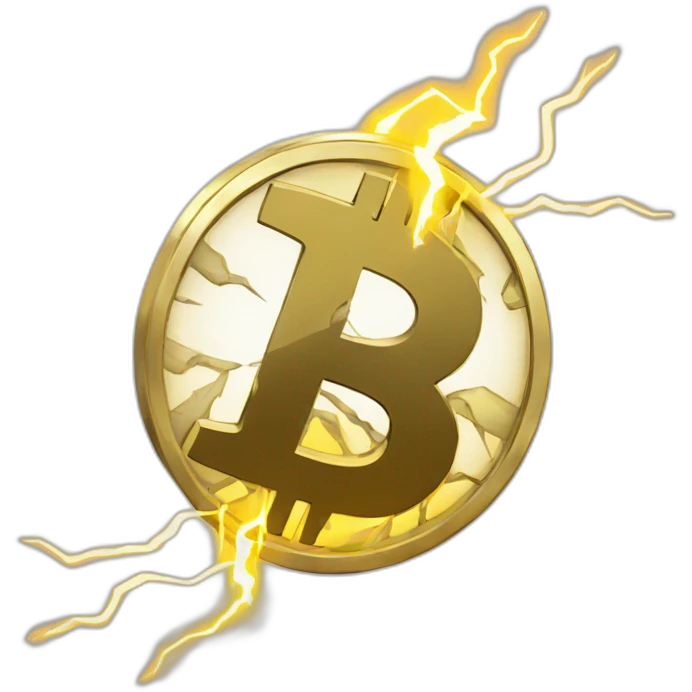 bitcoin with lightning emoji