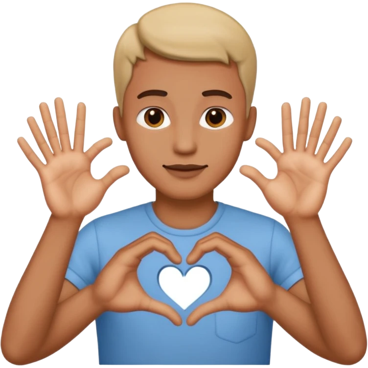 Man with heart hands emoji