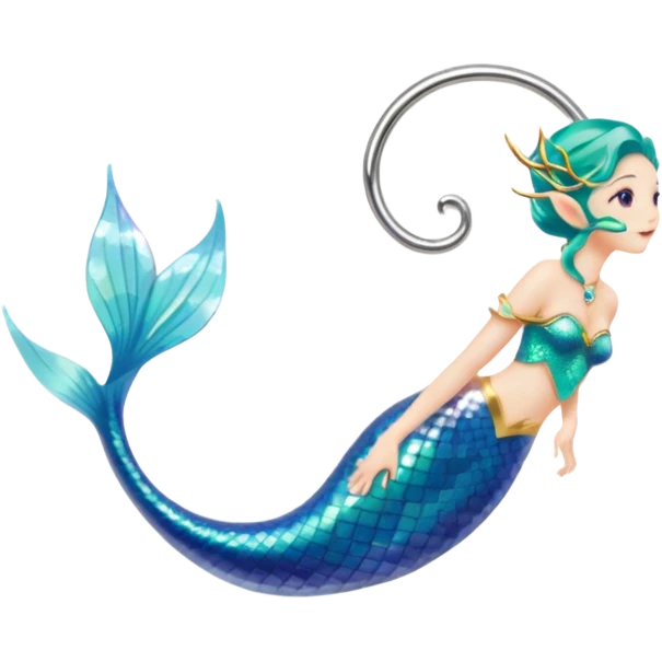 Elvish fae shiny sparkly translucent diaphanous ear climber mermaid ear piece ear cuff ear climber apparel emoji