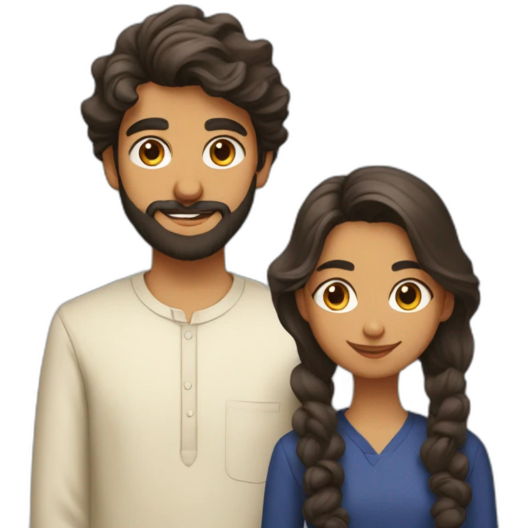 indian gujarati 21 year old brother with a beard and teenager sister with wavy hair emoji