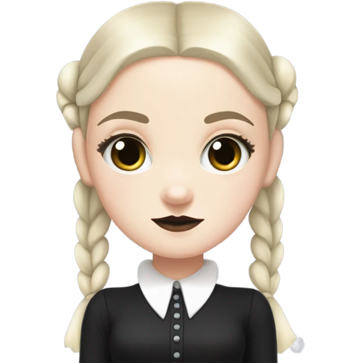Wednesday Addams with bow  emoji