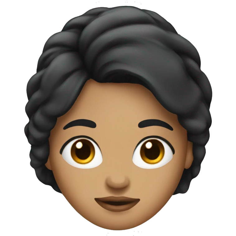 a woman with long black hair as a brow artist emoji