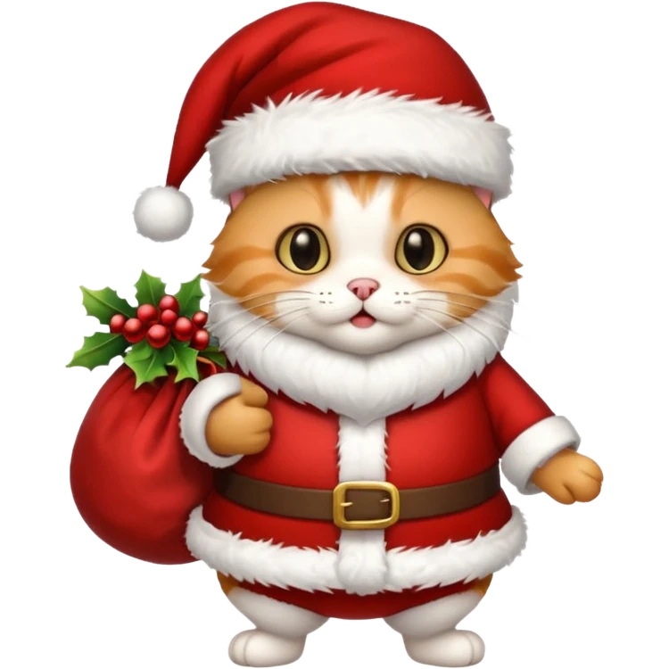 A cat dressed as Santa Claus and New Year 2026 emoji