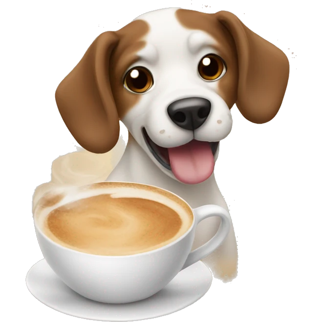 Dog with a cappuccino  emoji
