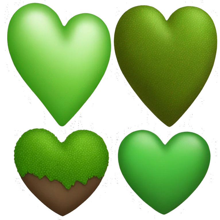 Half green heart half brown heart  emoji