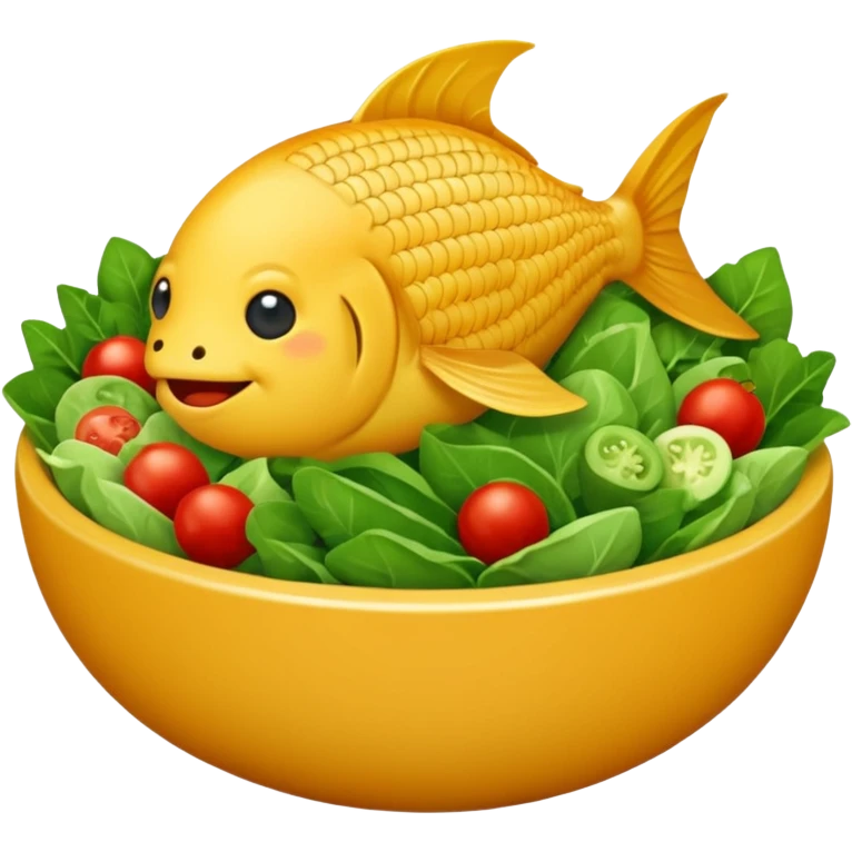 buatkan emoji salad namun berbentuk ikan 🐟 yang chubby untuk discord emoji tentang mancing emoji