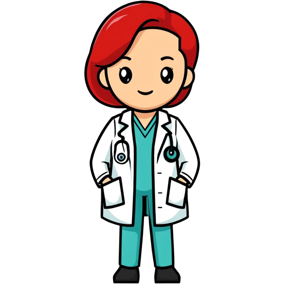 female doctor with red hair emoji