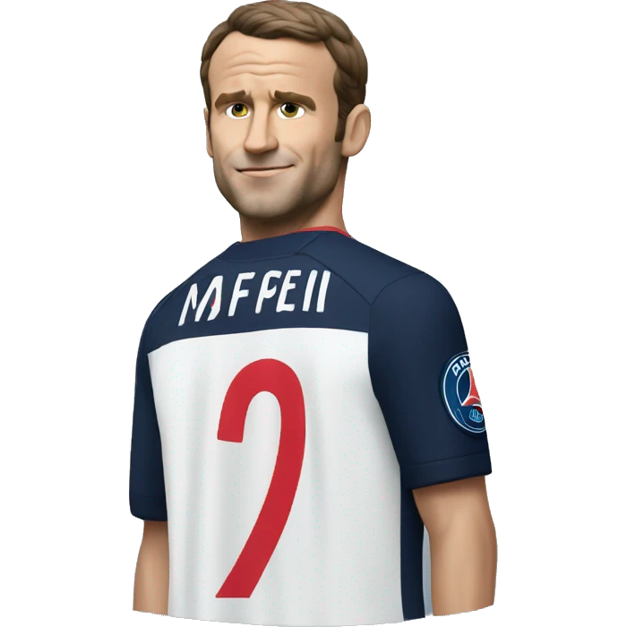 Macron with PSG Jersey emoji