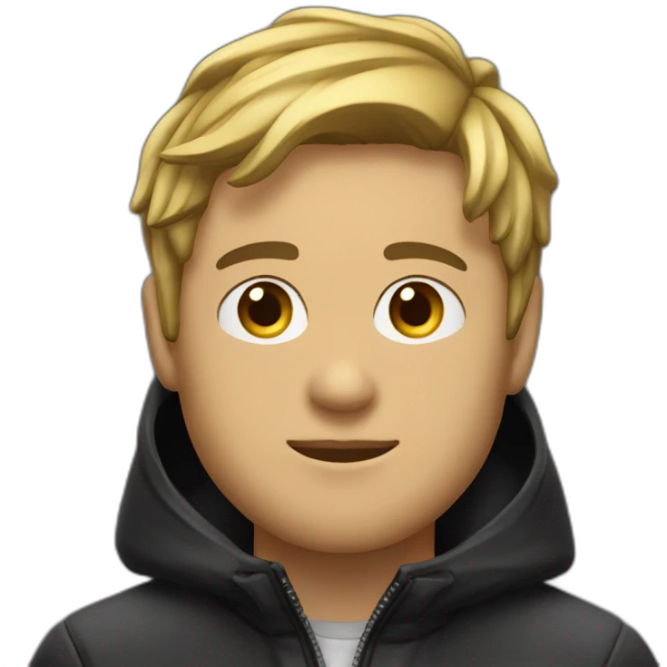 Homme avec noir clair avec une cagoule emoji