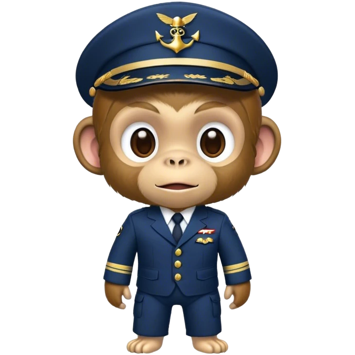 Un mono con traje de marine  emoji
