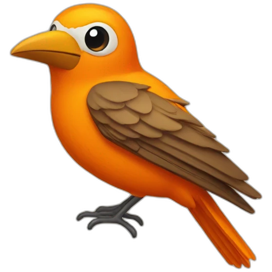 orange bird top down 45 degrees emoji
