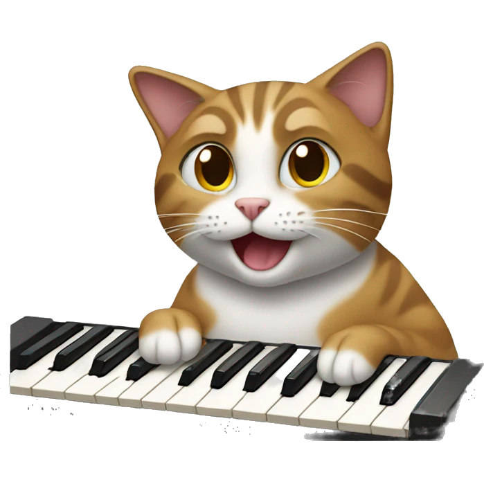 Cat playing the piano emoji