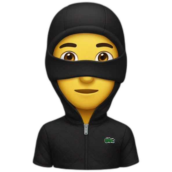 Lacoste black balaclava boy emoji