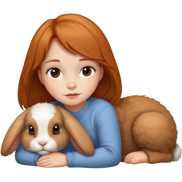 can she have brown eyes laying on the ground next to ginger holland lop emoji