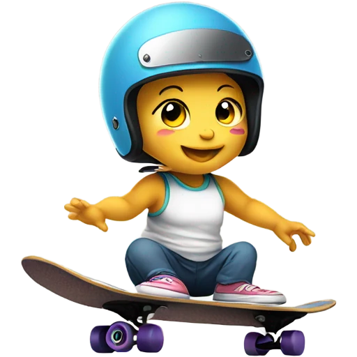 Baby on a skateboard emoji