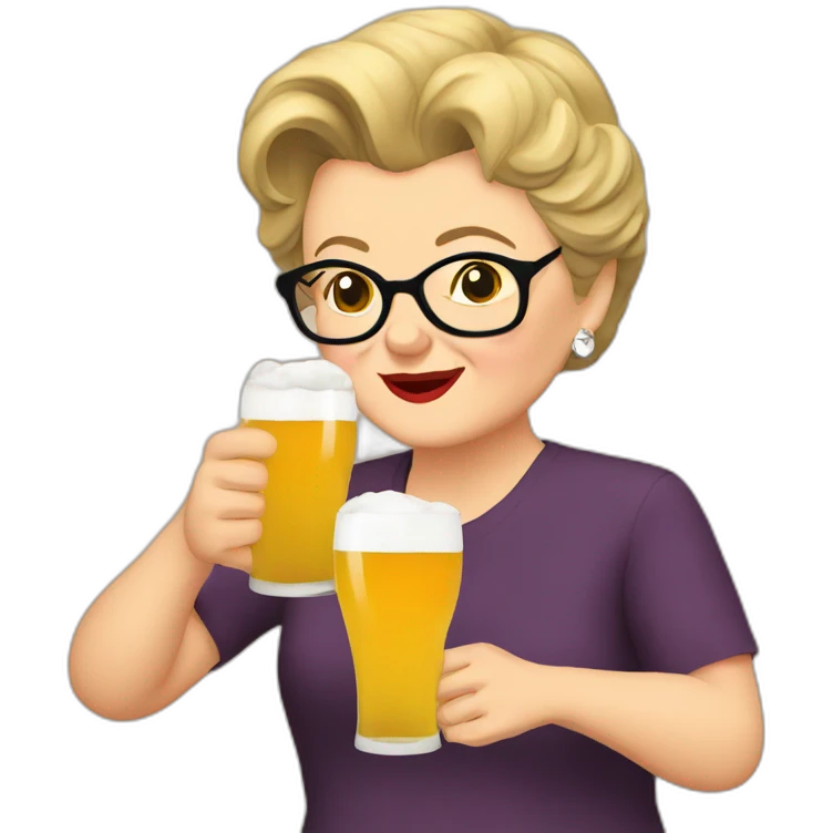 Jessica Fletcher drinking beer emoji