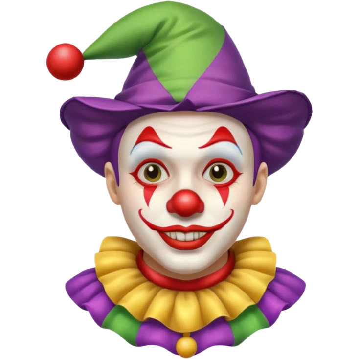Clown with jester hat, half body emoji