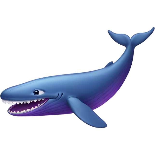 Blue whale purple, open mouth emoji