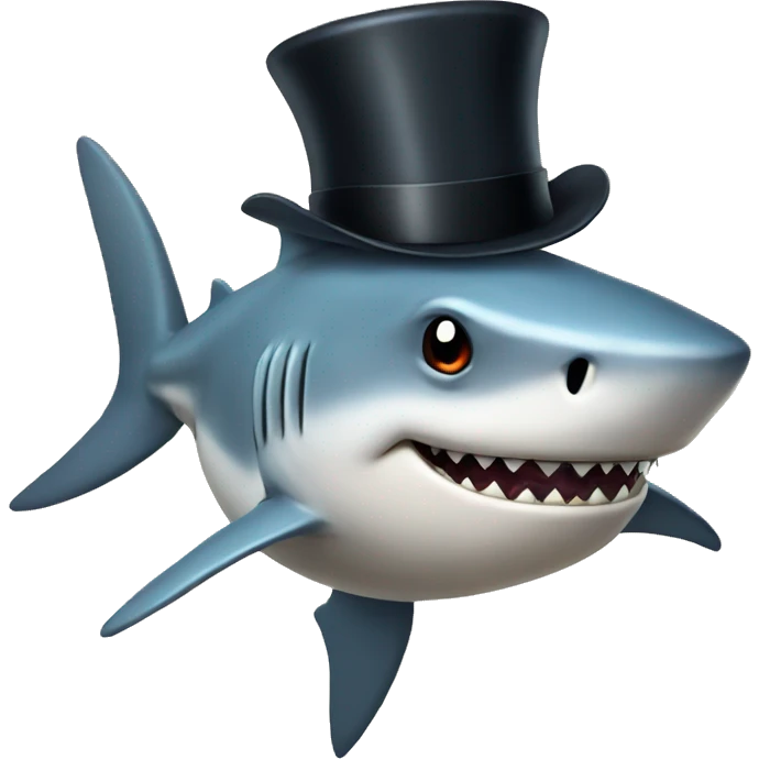 shark with tophat emoji