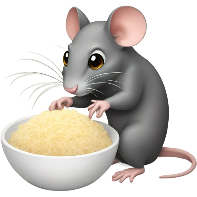 A rat eating rice emoji