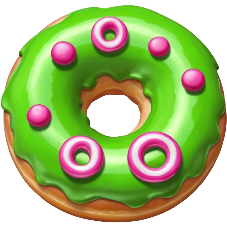 Pistachio donut with green & pink swirls emoji