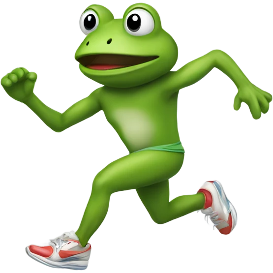 Quick running frog with sneakers emoji