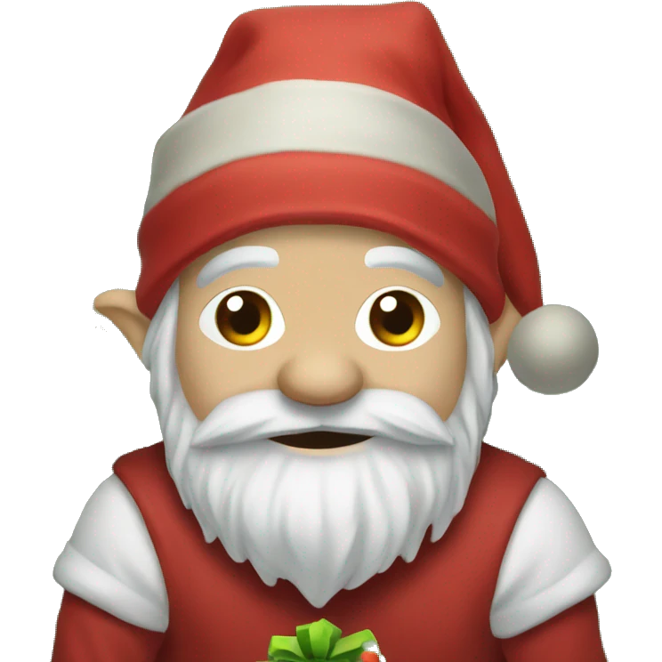 Gnome under the Christmas tree emoji