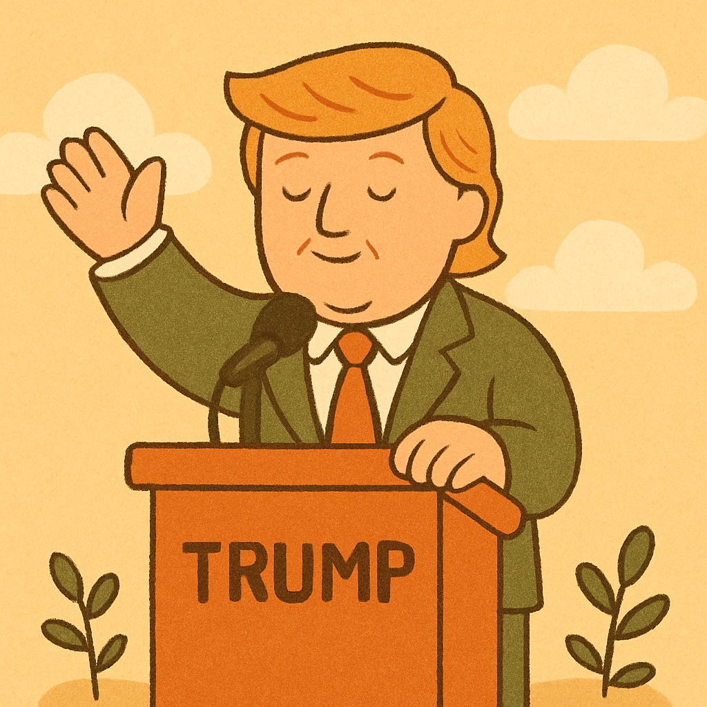 Donald Trump speaking at a rally emoji